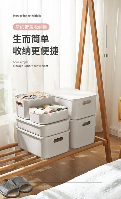 Miscellaneous Storage Box Desktop Cosmetics Organizer Dormitory Storage Kitchen Multifunctional Storage Basket Rectangular Pp Box detail 1