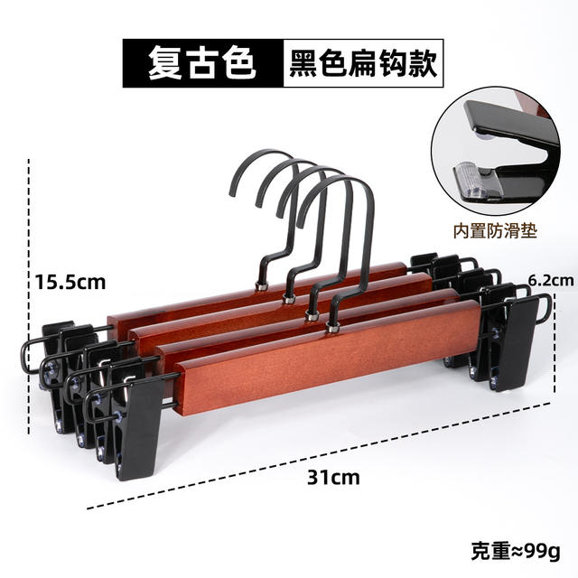 Solid Wood Pants Rack, Pants Clip, Skirt, Home Wardrobe Built-In Seamless Strong Clothing Store Hanger, Pants Hanging Wooden Pants Clip detail 7
