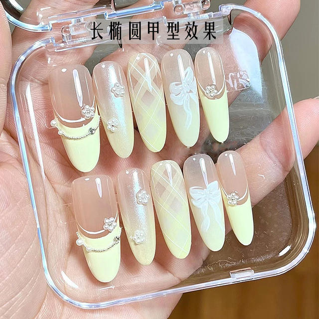 Lemeng Code Wear Nail Pieces No Carving and Grinding Ultra-thin Traceless Full Paste Half Paste Nail Patch Fake Nail 300 Pieces Pack detail 6