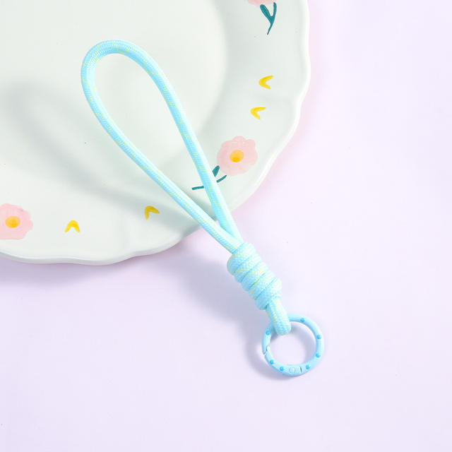 New Color-Blocked Mobile Phone Lanyard Accessories DIY Handmade Keychain Ring Accessories Material Bag Pendant Accessories Wholesale detail 10