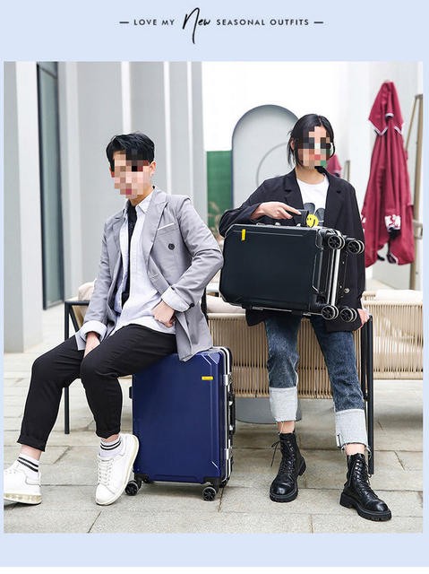 Aluminum Frame Luggage Suitcase with Universal Wheels for Men and Women, New Model Travel Suitcase, Business Password Suitcase detail 3