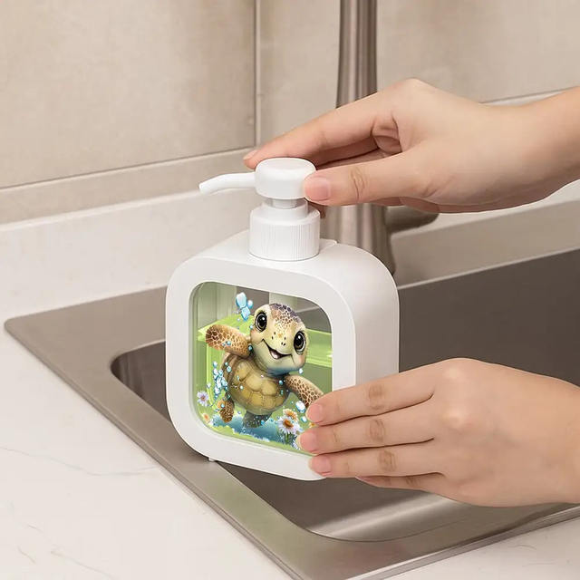 Cute Turtle-Shaped Soap Dispenser - Moisturizing Hand Soap Pump Bottle Suitable for Bathroom and Kitchen Use detail 8