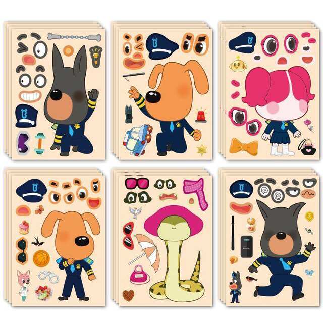 Labrador Dress-Up Stickers for Children, Popular Puzzle DIY Creative Educational Decorative Waterproof Stickers detail 2