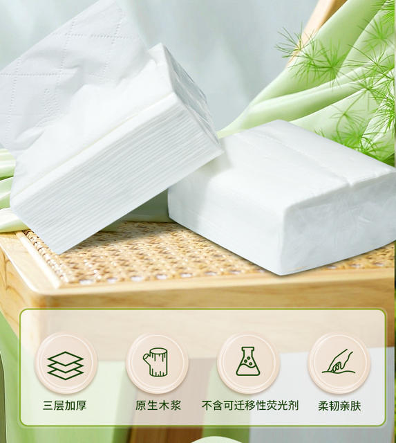 100 Packs of White Tissue Paper, Whole Box for Household Use, Economical Pack, Hotel Commercial Use, Toilet Paper, Napkins, Restaurant-Specific detail 2