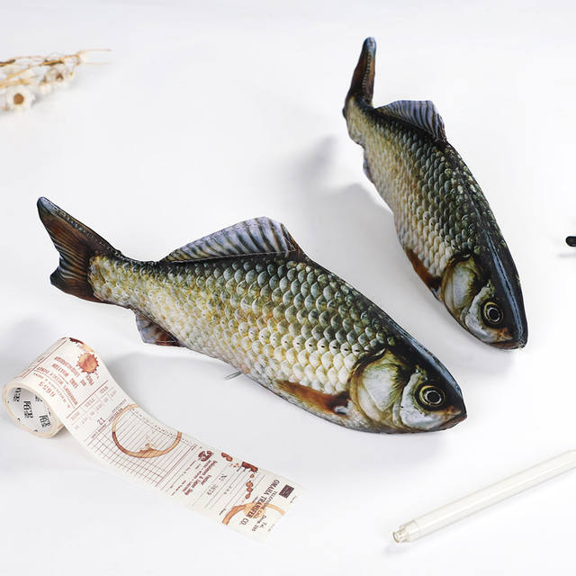 Creative Simulation Carassius Carassius Carassius Personality Funny Salted Fish Pencil Bag Fresh Sea Fish Fish Shaped Pencil Bag Shake Tone Same detail 6