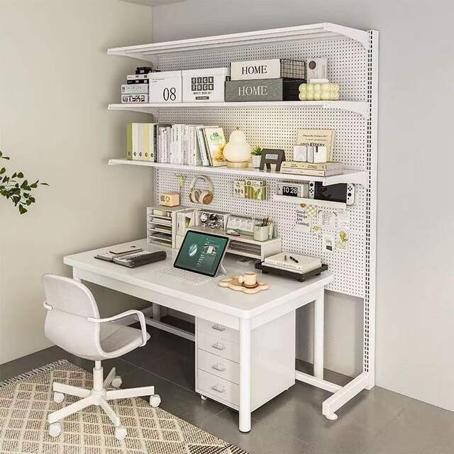 Pegboard Desk Pegboard Bookshelf Trendy Rental Room Computer Desktop Storage Rack Vertical Storage Rack detail 1