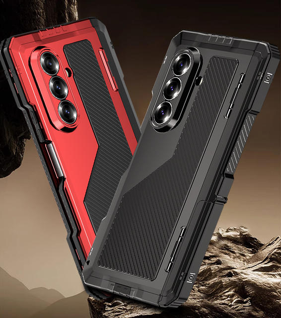 Suitable for Samsung Foldable Z-Fold7 Phone Case, Metal Three-Proof Case, Anti-Drop Silicone Protective Cover, Samsung Phone Case detail 2