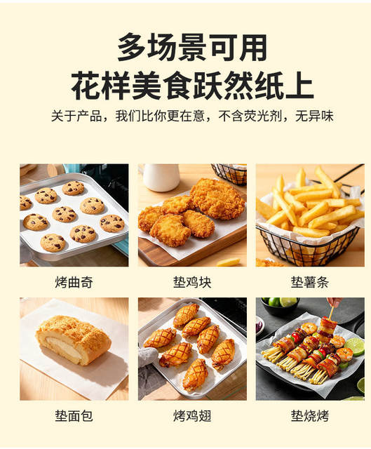 Baking Oil Paper Commercial Oven Parchment Paper Oil-Absorbing Paper High Temperature Resistant Cake Bread Tray Pad Paper Food Paper detail 8