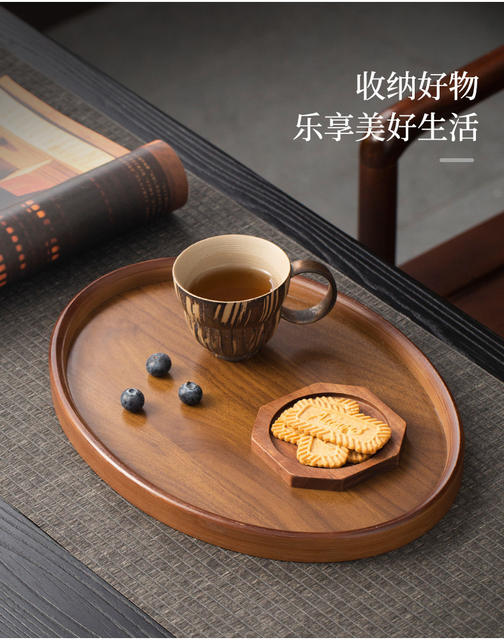 Environmentally Friendly Tea Snack Storage Tray, Dry Bubble Table, Chinese Tea Cup Tray, Afternoon Fruit Tray, Household Bamboo Tray detail 8