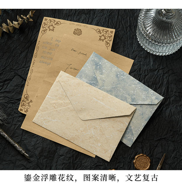 Morning foam gilded envelope letterhead suit channel style relief texture handwritten love letter valentine's day paint envelope detail 3