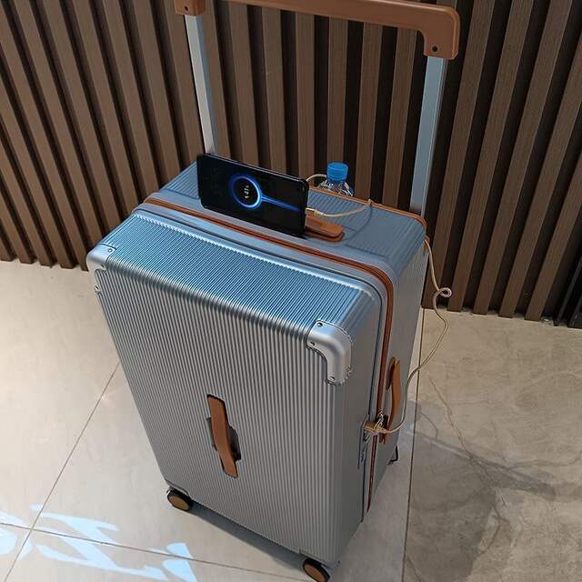 Luggage Wide Trolley 2025 New Explosion-Proof Zipper Boarding Case Trolley Case Large Capacity Suitcase Password Box detail 1