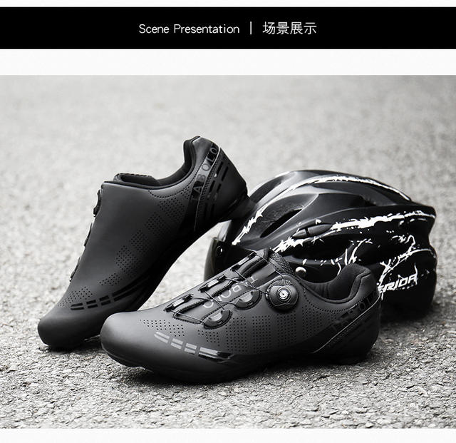 New Style Cycling Shoes with Lock Double Buckle Lock Shoes for Men and Women Road Bike Booster Shoes Hard Sole Mountain Bike Rubber Sole detail 12