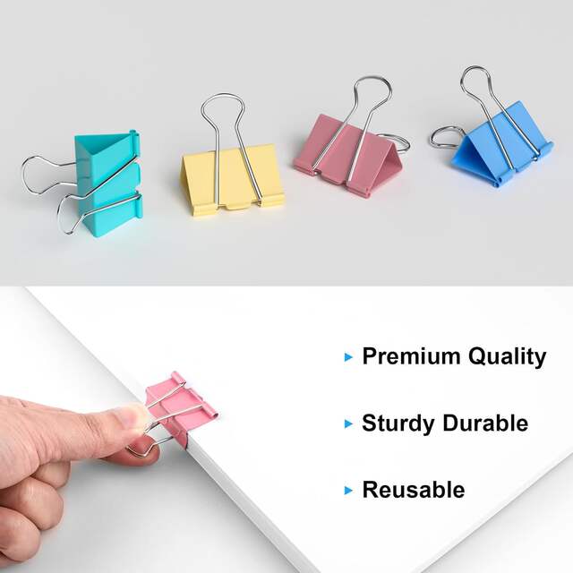 In-Stock Bulk Colored Long-Tail Clips for Document Binding, Loose-Leaf Folders, Office Metal Binder Clips, Student Stationery, and Test Paper Clips detail 2