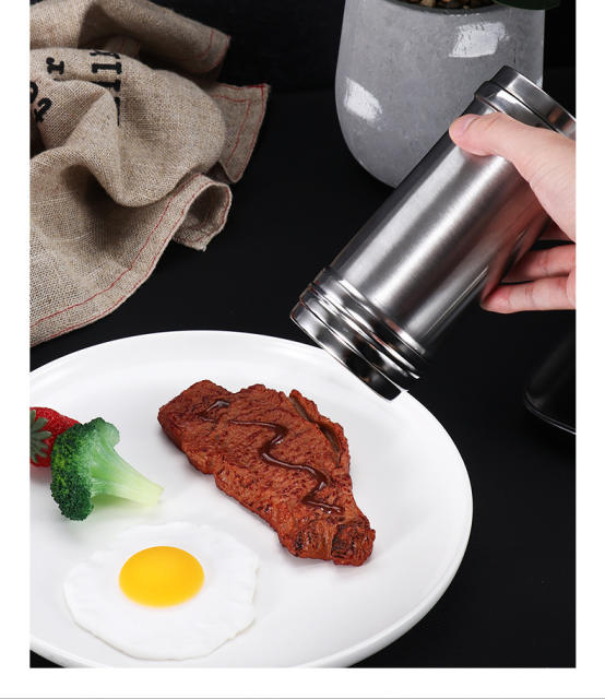 Stainless Steel Seasoning Jar Commercial Large Non-Magnetic Barbecue Seasoning Bottle Barbecue Tools Seasoning Bottle Sesame Cumin Bottle detail 5