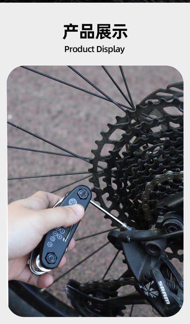 Bicycle Repair Tools 16-in-1 Multifunctional Foldable Portable Wrench Set for Mountain and Road Bike Repair detail 10
