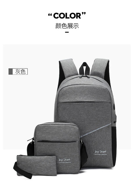 Computer Backpack Three-Piece Set 2026 New Nylon Backpack Business Computer Bag Travel Leisure Backpack Wholesale detail 9