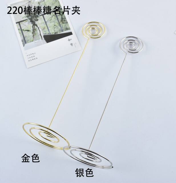 Cross-Border Metal Note Holder Desktop Business Card Holder Love Seat Holder Ready-Made Wholesale Message Holder Wedding Wedding Label detail 9