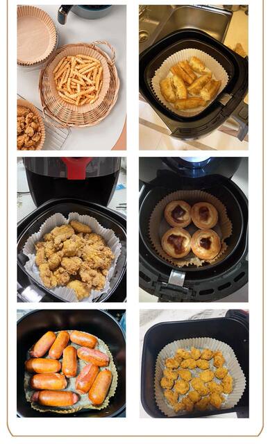 Special Paper for Air Fryers, Food-Grade Oil-Absorbing Paper, Baking and Barbecue Silicone Oil Paper, Paper Tray, Certified for Oven Use detail 12