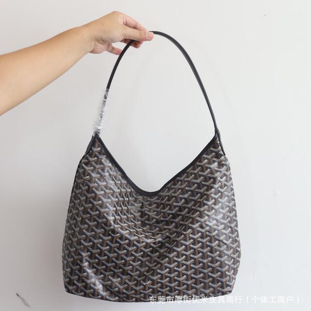 Youmi Leather Goods Store Imports First-Layer Pebbled Cowhide Hobo Underarm Bag Mother Bag detail 2