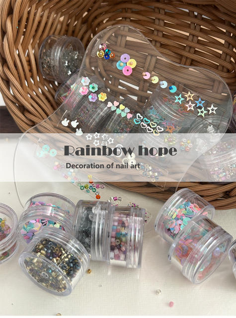 Ins Style Small Style Personalized Nail Art Material Beaded Nail Art Jewelry Dopamine Color Wear Armor Mixed Material detail 1