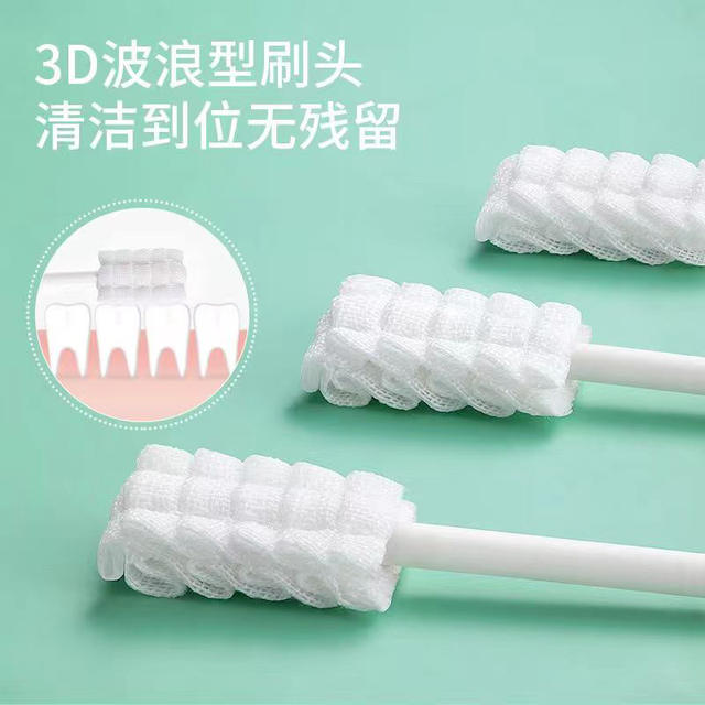 Disposable Baby oral cleaner baby 0-3 years old tongue coating gauze toothbrush infant brushing cotton swab detail 9