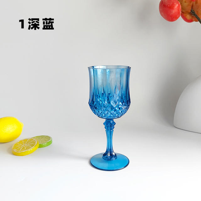 Factory Direct Sales Bar Wine Glasses Creative Diamond Pattern Champagne Glasses Liquor Glasses Colorful Tall Plastic Wine Glasses detail 12