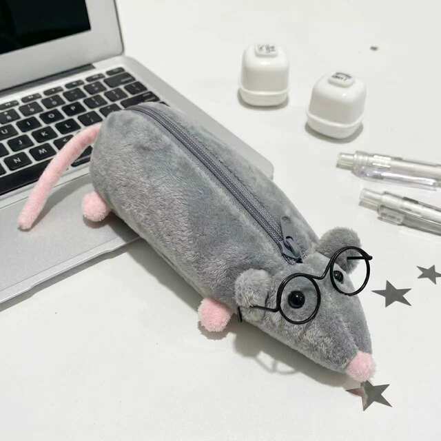 Popular Cute Squirrel Pencil Case, Mouse Pencil Case, Plush Toy, Student Stationery Storage Bag, Niche Item for Female Students detail 4