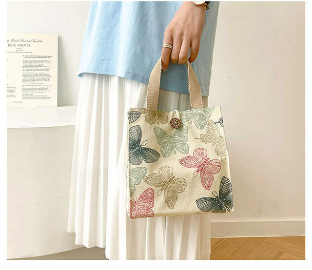 Ins-Style Canvas Tote Bag, Fashionable Crossbody Bag, Trendy for Going Out, Japanese Style, Office Worker, Lunch Bag, Mom's Handbag detail 4