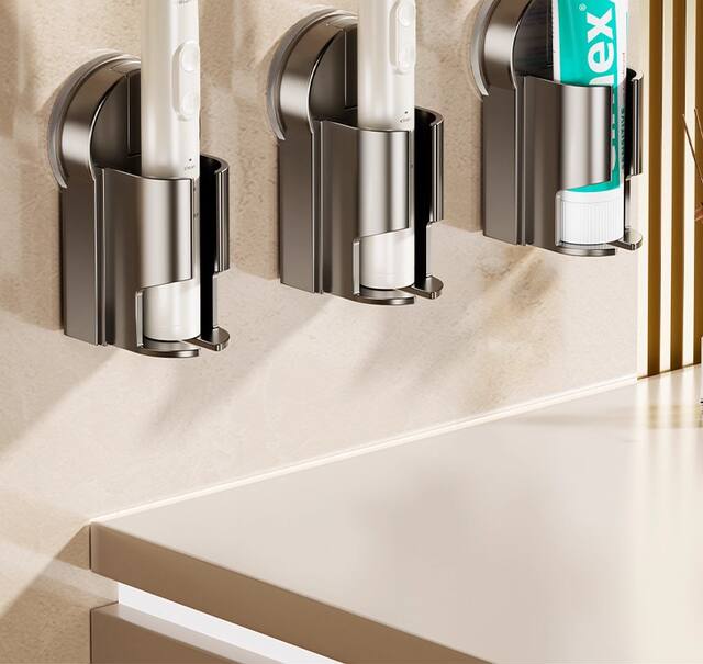 Suction Cup Electric Toothbrush Storage Rack Wall-Mounted Punch-Free Bathroom Toothbrush Storage Bathroom Wall Toothbrush Rack detail 3