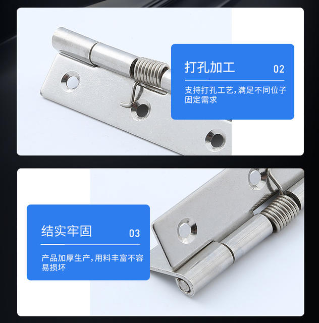 Manufacturer Wholesale 304 Stainless Steel Spring Hinges, Automatic Closing Rebound Hinges, Industrial Equipment Spring Hinges detail 10