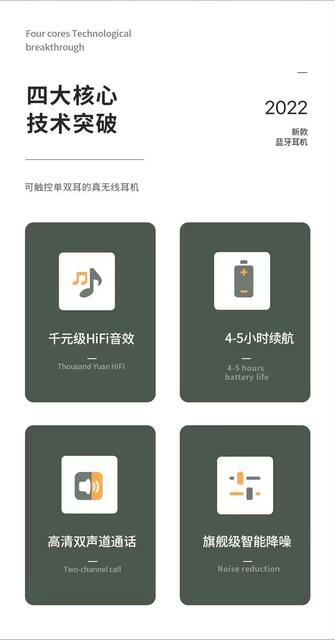 New private model j18 cross-border TWS Bluetooth headset sports earplug wireless noise reduction renamed long endurance detail 3