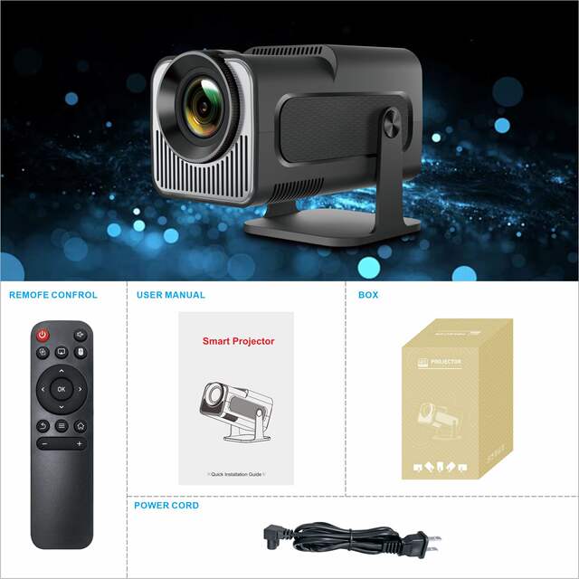 Cross-Border New Hy320 Mini 4K High-Definition Android Smart Home Theater Portable Home Short Throw Projector