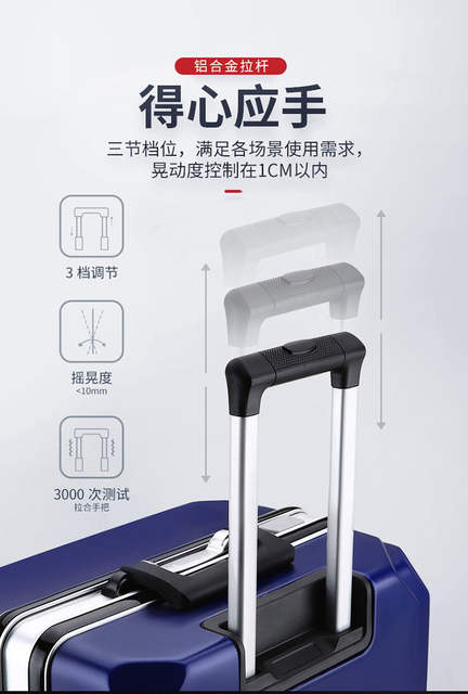 Aluminum Frame Luggage Suitcase with Universal Wheels for Men and Women, New Model Travel Suitcase, Business Password Suitcase detail 10