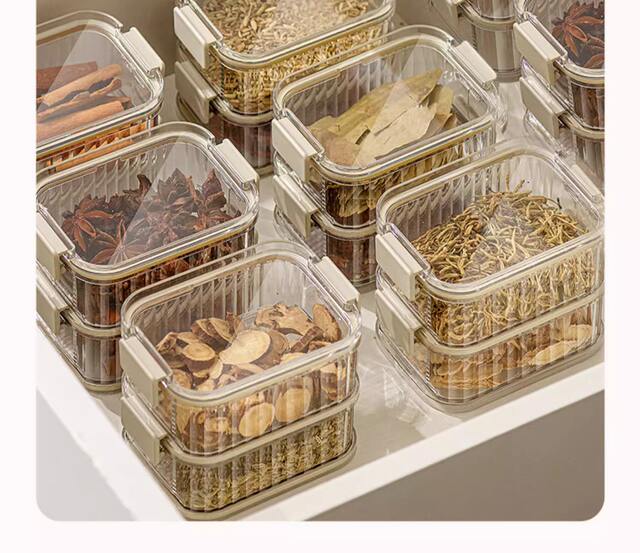 Spice Storage Box Food Grade Grading Box Household Kitchen Zanthoxylum Large Material Seasoning Storage Box Seasoning Sealed Jar detail 9