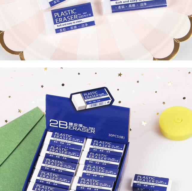 2B White Eraser Pencil Writing Large Eraser Rectangular Kidsren's Eraser Office Student Eraser Customization detail 8
