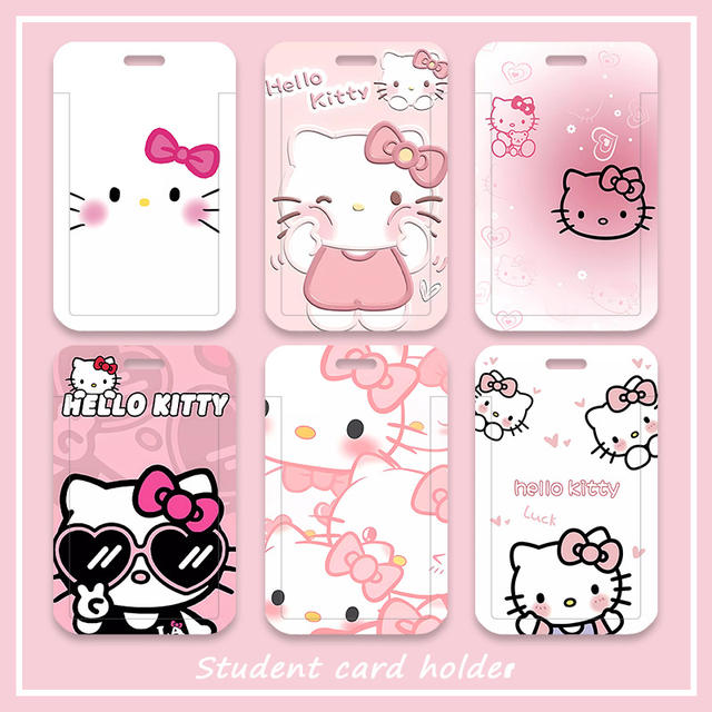 Cartoon Kt Cat Collection Cute Access Control Bus Card Student Meal Card Id Card Subway Card Campus Card Protective Cover detail 1
