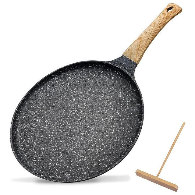 Special Frying Pan for Pancakes, Non-Stick Frying Pan, 24cm Pancake Pan, Dumpling Pan, Thin Pancake Pan, Suitable for Gas Stoves and Induction Cookers, for Home Use