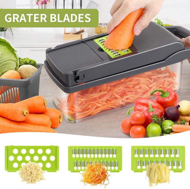 Multifunctional vegetable cutting artifact cross-border Amazon kitchen dicer grater shredder kit vegetable chopper detail 5
