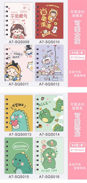 Cartoon A7 Coil Notebook with Cute Animal Characters, Mini Notebook, Student Pocket Notepad Wholesale detail 8