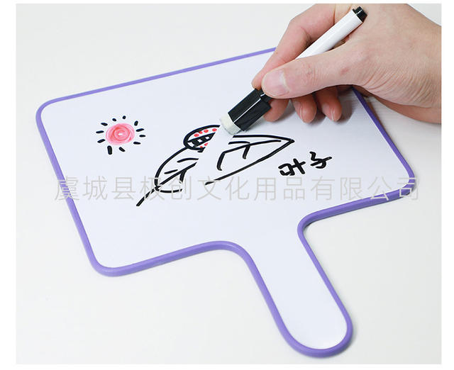Hand-Held Double-Sided Small Whiteboard, Portable and Easy-To-Wipe Classroom Answering Hand-Held Sign, Teaching Home Office Meeting Pick-Up Sign detail 5
