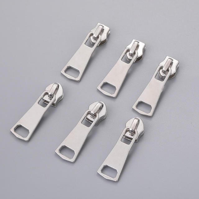 Silver Metal Zipper Puller, Simple Square Nylon Zipper Puller Accessories, Detachable Zipper Puller for Bags and Clothing detail 1