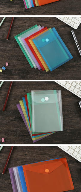 Wholesale A5 horizontal hook and loop transparent file bag vertical A4 certificate bill data hand account storage file bag detail 7