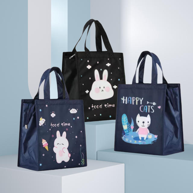 Lunch Box Bag Thermal Insulation Bag Thickened Large Rice Bag Aluminum Foil Canvas Vegetable Lunch Box Warm and Cold Work Tote Bag detail 2