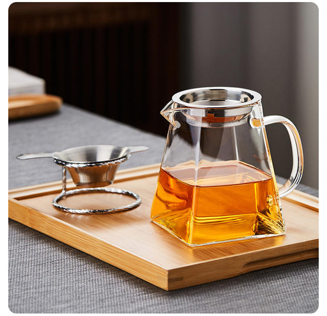 Tea Set with Large and Small Cups, Borosilicate Glass, Thickened Fair Cup, Tea Strainer, Small Green Tangerine Tea Pot, Thickened and Heat-Resistant detail 9