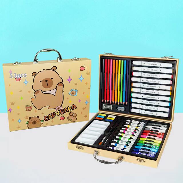 Children's Painting Watercolor Pen Set 53 Pieces Children's Day Gift Art Supplies Crayons Colored Pencils Oil Pastels detail 3