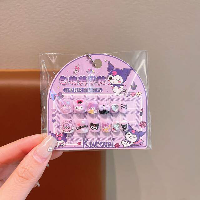 New Cartoon Children's Nail Stickers Kulomi Nail Stickers Girls Wear Armor Sanrio Stereo Sticker Patch detail 6