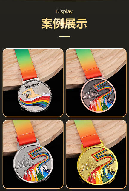 Metal Medals in Stock for School Sports Competitions, Custom-Made Medals for Running, Basketball, Table Tennis, and General Use detail 5