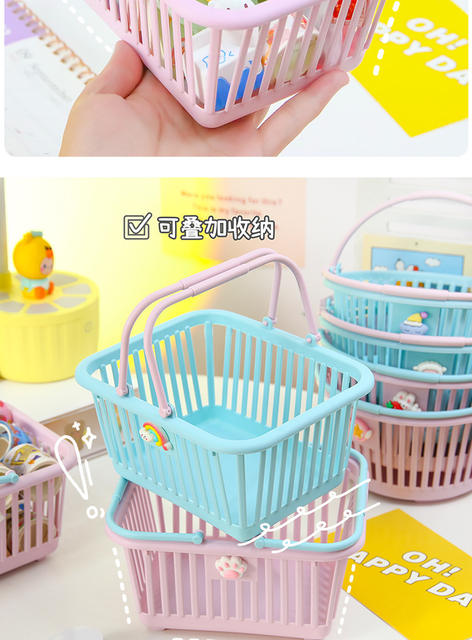 Square Plastic Picking Basket for Orchard, Hollow Strawberry Fruit Basket, Plastic Basket for Desktop Miscellaneous Items Organization and Storage detail 5