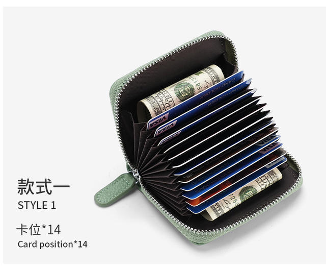 Rfid Genuine Leather Card Holder, Anti-Theft Credit Card Coin Wallet, Card Holder, Business Card Holder, Coin Purse, Accordion Card Holder detail 12