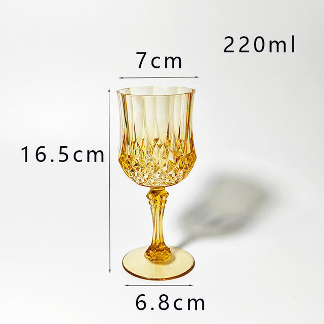 Factory Direct Sales Bar Wine Glasses Creative Diamond Pattern Champagne Glasses Liquor Glasses Colorful Tall Plastic Wine Glasses detail 2
